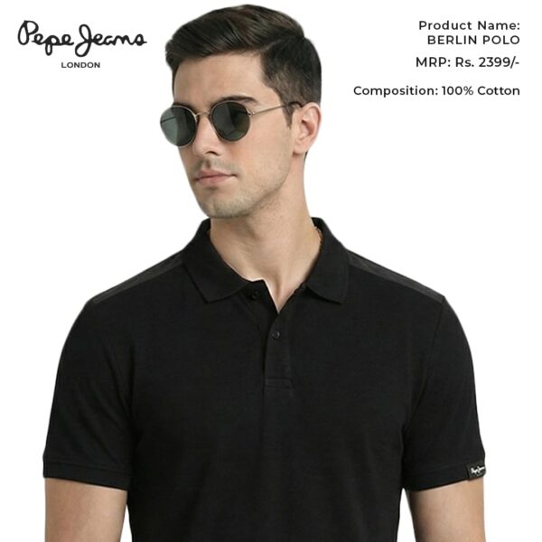 Pepe Jeans Berlin Polo T-Shirt premium corporate gift Bangalore black cotton branded apparel for employee gifting
