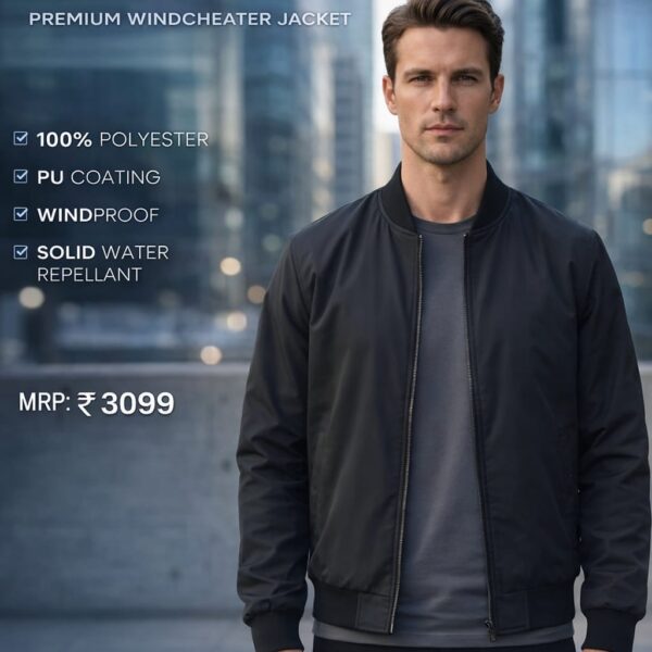 Turtle Goldcoast black windcheater jacket for corporate gifting and employee rewards in Bangalore