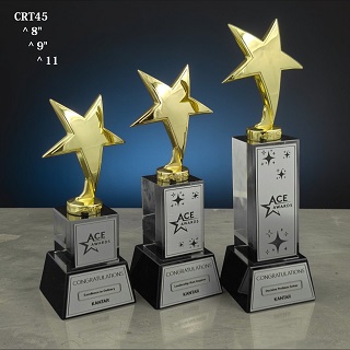 Premium crystal star trophy award for employee recognition and corporate gifting in Bangalore