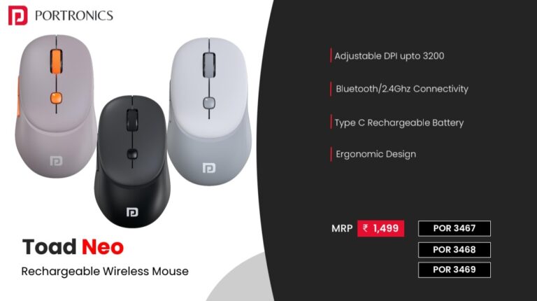 Portronics Toad Neo Rechargeable Wireless Mouse Customized Corporate Gift Bangalore by Gift My Corporate
