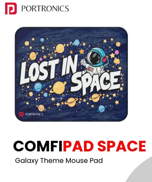 Corporate Mouse Pad Bangalore – Portronics ComfiPad Space Galaxy Theme Mouse Pad with anti-slip rubber base