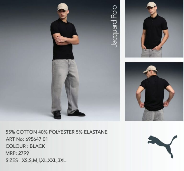 Premium Puma Jacquard Polo T-Shirt for Corporate Gifting in Bangalore with Custom Company Logo Branding – Black Corporate Polo
